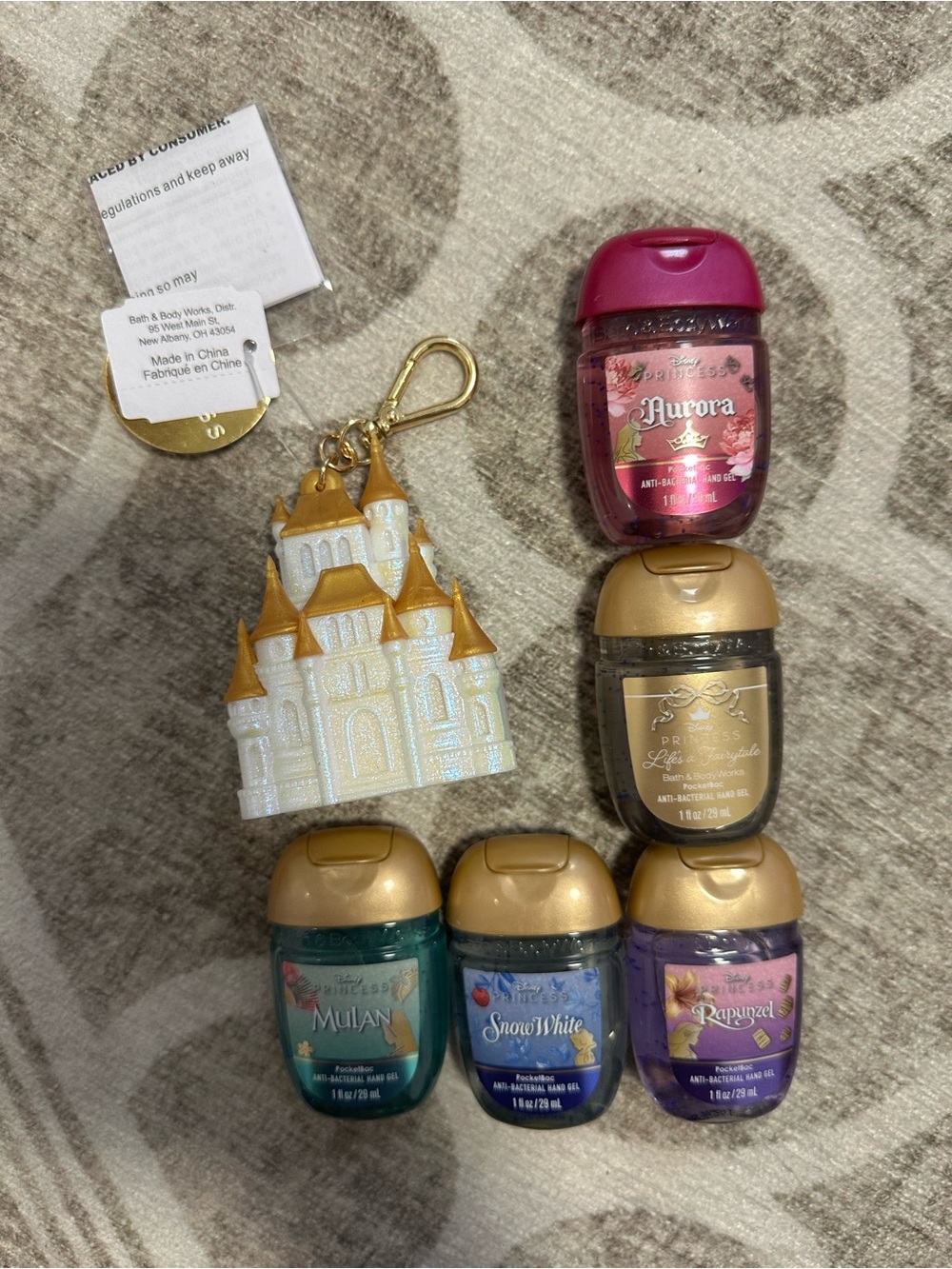 Bath & Body Works Disney Princess PocketBac castle holder and sanitizer set